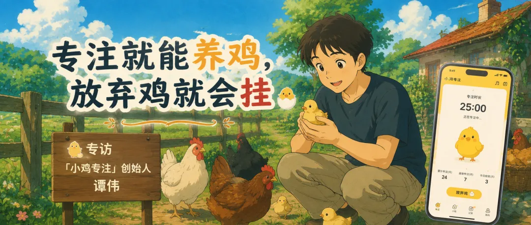 专注就能养鸡,放弃鸡就会挂|专访「小鸡专注」创始人谭伟